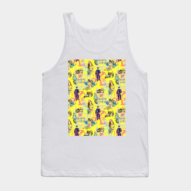 NY LOVE yellow Tank Top by Remotextiles